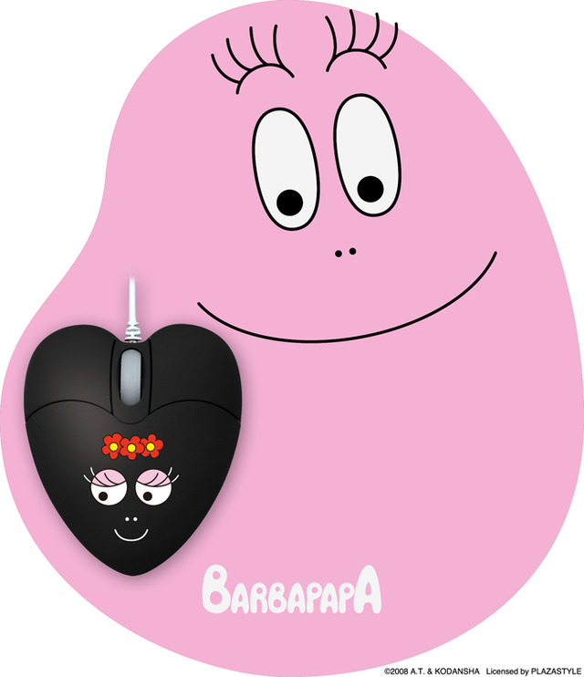 「BARBAPAPA（バーバパパ）」のキャラがデザインされたほのぼのパッド付きマウス