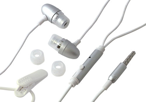 音楽再生中も応答できるiPhone用のカナル型イヤホン採用ヘッドセット