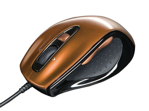 多機能ボタンを搭載するメタリックボディのUSB接続レーザーマウス