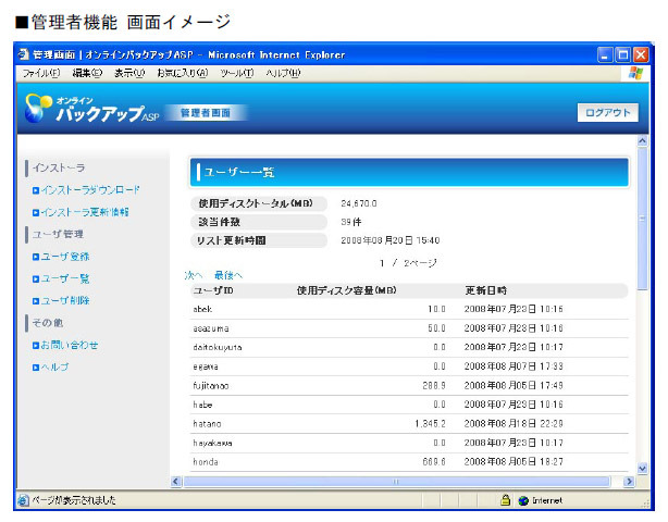 NECソフト、法人向け「オンラインバックアップASP」の提供開始を〜差分バックアップ、遠隔管理などが可能