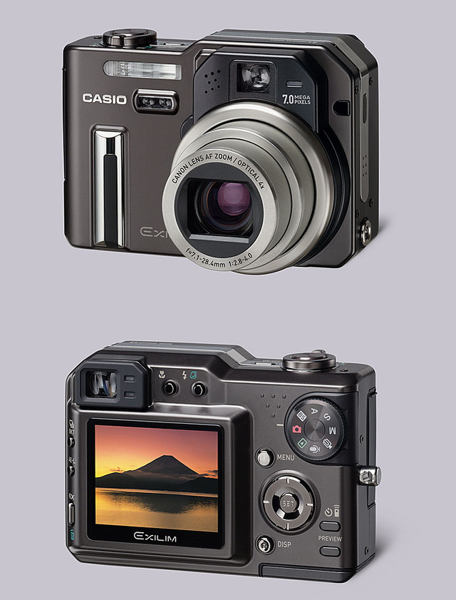 カシオ、EXILIMの最上位シリーズ2機種　720万画素デジカメと500万画素ムービーデジカメ
