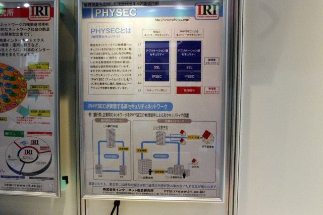 【Interop Tokyo 2009(Vol.5)】IRI、光通信量子暗号伝送装置を展示