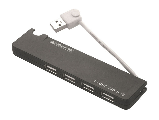 グリーンハウス、500円で買えるUSB1.1対応4ポートUSBハブ「GH-UHS104B」を発売