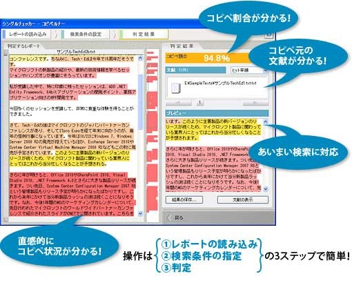 ネット上からの不正コピペを判断する支援ソフト「コピペルナー」