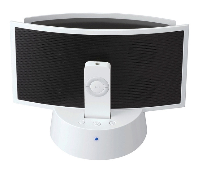 グリーンハウス、iPod shuffle対応のアンプ内蔵スピーカー