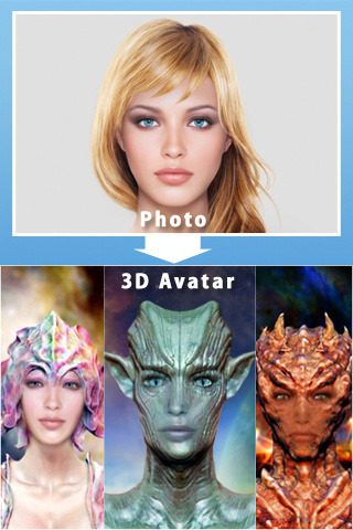 自分の顔を3Dアバターに変身できるiPhoneアプリ「PhotoAvatar」