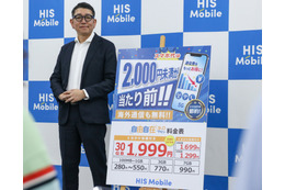 HISモバイル、業界最安水準の格安SIM新プランを発表！30GB＋6分かけ放題で月額1999円