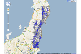 【地震】Google、グーグルマップ上で被災地の通行実績情報を公開