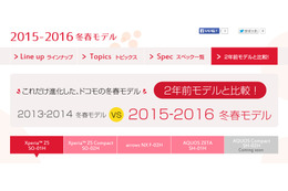 Xperiaシリーズはどう進化？ ドコモが2年前モデルからの進化比較サイト公開