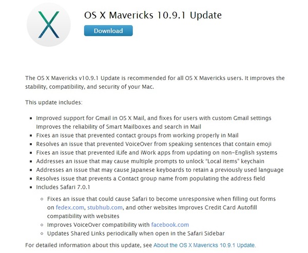 Apple Os X Mavericks 初のアップデート10 9 1をリリース Safari 7脆弱性も改善 Rbb Today Apple Os X Mavericks 初のアップデート10 9 1をリリース Safari 7脆弱性も改善 Rbb Today