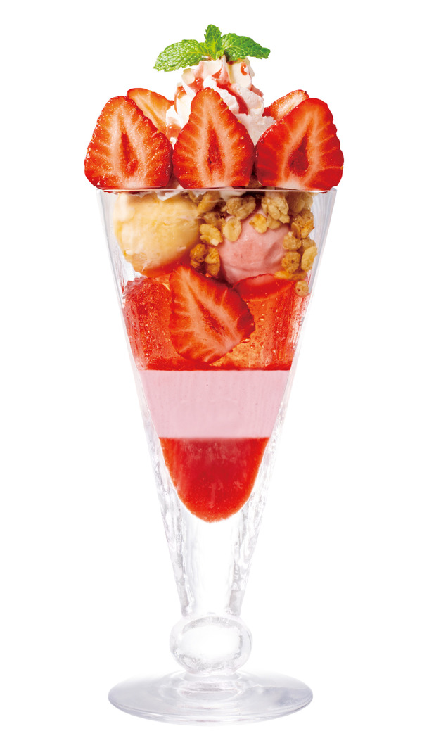 デニーズの“まっぷたつ？”あまおうパフェ登場