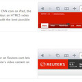 CNNやReutersといった代表的なニュースサイトの例。「HTML5 video」の部分を強調する