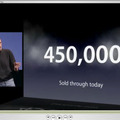iPadのセールスが45万台を突破（イベントの基調講演映像より）