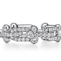 Tiffany HardWear Small Link Ring in White Gold with Pave Diamonds