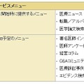 主なサービスメニュー