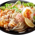 野菜たっぷり、すりおろし野菜ドレッシングで味わう「豚しゃぶサラダうどん」
