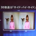 3D放送はサイドバイサイドによるものがしばらく続くが、近い将来フレームシーケンシャル対応（1画面）になるはず