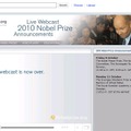 YouTubeの「2010Nobel　Prize　Annoucements」ページでライブ中継される。過去の受賞者インタビュー動画も公開されている