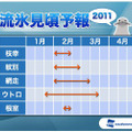 流氷見頃予報