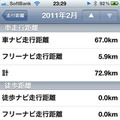 ユビークリンク　 走行距離を月別に集計して表示。自動車のメンテナンス管理にも便利な機能だ。