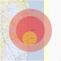 福島原発からの避難範囲地図（PC版、18日12時現在）