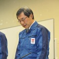 現在は入院中の清水正孝社長 （13日・東電本店）　撮影＝中島みなみ