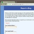 「spreadsheets.google.com」に用意された入力フォーム例2（バグ報告）