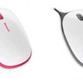 「Microsoft Express mouse」の既存色「ハイビスカスレッド」「フリントグレー」