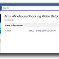図1：「エイミー・ワインハウスさんの死亡前に撮影された動画を視聴できる」と称するメッセージの例 
