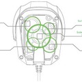 イヤーパッド内に5個（左右計10個）のスピーカーを搭載するイメージ