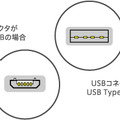 2本の付属ケーブルでmicroUSBとUSB Type-Aに両対応するイメージ