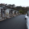 スロープ付きの仮設住宅