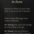 iPhoneで動作するAir Dictate