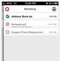 「Oxygen V2 for iPhone」ファイル一覧画面