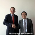 アカマイのポール・サガンCEOとソフトバンクテレコムの宮内謙COO