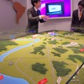 工場のジオラマ模型。日本の工場にもかならずある模型だが、驚くべきは左手前のオレンジ色のライン。これが38度線、北朝鮮との国境なのだ。