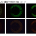 可視光線を十分に減光している製品の見え方イメージ