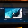 「PowerDirector Metro」のデモ。タッチ操作で動画のトリミングが可能