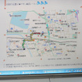 移動経路通知のデモ画面。どこへ向かっているかがわかり、万が一の際に捜索するにしても、現在位置のみを通知するサービスよりも多くの情報を得られるのが特徴。