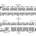 634（むさし）型の車内平面図