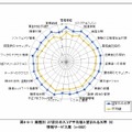 業種別27項目のスコア平均値と望まれる水準 (情報サービス業の例)