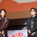釜山国際映画祭にて。左：佐藤健さん、右：大友啓史監督