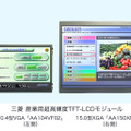 【左】10.4型VGAモデル（AA104VF02）【右】15.0型XGAモデル（AA150XR01）