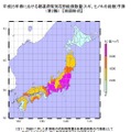 2013春 都道府県別 花粉症飛散量予測（第2報）＜地図形式＞