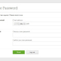 パスワードの再設定画面