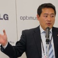 LGエレクトロニクスのグロバール戦略について説明する、LGエレクトロニクス・ジャパン・PR＆デジタルマーケティングの金東健氏