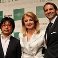 左から、ザ・ハフィントン・ポスト・ジャパン編集長松浦茂樹、アリアナ・ハフィントン、ザ・ハフィントン・ポスト・メディアグループCEOジミー・メイマン