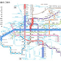 新たに利用可能となる路線（赤色表示）／現在すでに利用可能な路線（青色表示）