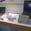沖電気のMobile WiMAX端末（参考出品）：WiMAX基地局は中国・華為（ファーウェイ）社製。参考出品の端末は箱型だが、パソコン用端末はコンパクトフラッシュ型が検討されている