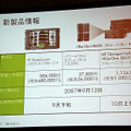 新製品の出荷時期と価格表